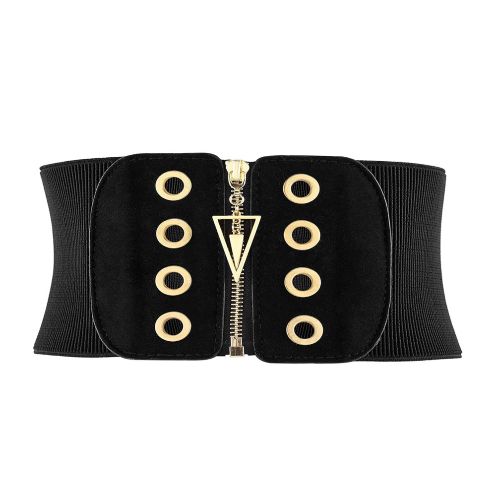 NEW Black Wide Elastic Fashion Waist Belt